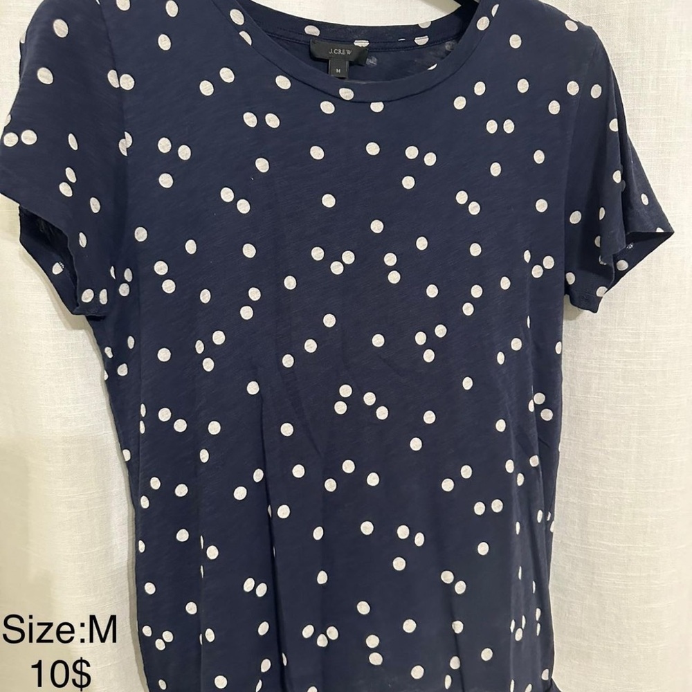 J. Crew Navy Polka Dot Women's Top